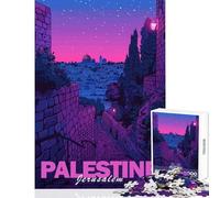 Puzzle de 1000 pièces pour Adultes représentant Une Affiche de Jérusalem et de Palestine Jeu Anti-Stress pour Un échange de Cadeaux Un Anniversaire ou Noël Dimensions 38x26cm