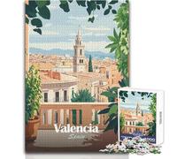 Puzzle de 1000 pièces pour Adultes, représentant Une Affiche de la Ville de Valence Jeu Stimulant, pour Les Femmes, idéal pour Un Anniversaire Dimensions:38x26cm