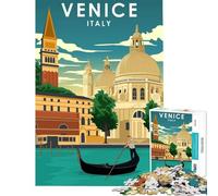 Puzzle de 1000 pièces pour Adultes représentant Une Affiche de Voyage à Venise en Italie Jeu Stimulant et Impossible Un véritable défi Un pour Femmes et Hommes (Taille 38x26cm)