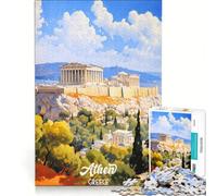 Puzzle de 1000 pièces pour Adultes, représentant Une Affiche de Voyage d'Athènes Grèce Jeu Familial, idéal pour améliorer la mémoire et décorer Un Bureau 38x52cm