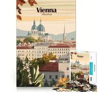 Puzzle de 1000 pièces pour Adultes représentant Une Affiche de Voyage sur Le thème de Vienne en Autriche Jeu de réflexion Amusant et Facile à Assembler pour Noël ou comme Divertissement
