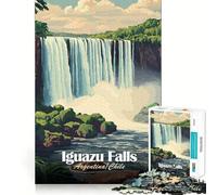 Puzzle de 1000 pièces pour adultes,représentant une affiche des chutes d'Iguazu Jeu de logique amusant et facile à assembler,idéal pour un moment de détente et de divertissement,avec une scène de Noël