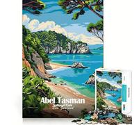 Puzzle de 1000 pièces pour Adultes représentant Une Affiche du Parc National ABEL Tasman Un Jeu de Concentration et de précision idéal pour se détendre Les Temps Morts ou pour s'occuper