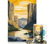 Puzzle de 1000 pièces pour Adultes,représentant Une Affiche du Parc National de Big Bend,avec des Bords Lisses,idéal pour se concentrer et Construire Un Jeu Calme,Un Moment de détente et Une scène