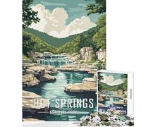 Puzzle de 1000 pièces pour Adultes représentant Une Affiche du Parc National des Sources thermales Jeu Anti-Stress pour Un échange de Cadeaux Un Anniversaire ou Noël Dimensions 38x52cm