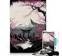 Puzzle de 1000 pièces pour Adultes représentant Une Ancienne Ville Japonaise Jeu de mémoire et de Concentration Ajustement Parfait,Format Compact,idéal pour des Moments de Jeu en Famille (38x26cm)