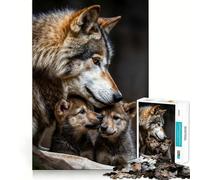 Puzzle de 1000 pièces pour Adultes représentant Une Famille de Loups Jeu de Concentration mentale Découpe de Haute précision Activité Manuelle à Partager en Famille (50x75cm)