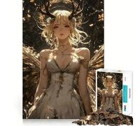 Puzzle de 1000 pièces pour Adultes représentant Une fée aux Ailes dorées,inspiré d'un Anime Jeu avec découpes nettes et alignement Parfait Activité Amusante,idéale pour Les soirées Entre Amis