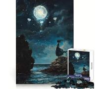 Puzzle de 1000 pièces pour Adultes représentant Une Femme contemplant Un Ciel au Clair de Lune, idéal pour Un Exercice Mental et Une détente Profonde Cadeau spécial (38x26cm)
