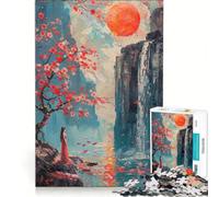 Puzzle de 1000 pièces pour Adultes représentant Une Femme Devant Une Cascade Jeu de Construction stimule la mémoire Cadeau Original pour Un Anniversaire ou Noël 38x52cm