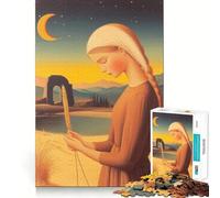 Puzzle de 1000 pièces pour Adultes représentant Une Femme Tenant du blé au crépuscule Jeu de mémoire et de Concentration Format Compact,sans Espace,idéal pour des Moments de Jeu en Famille (38x52cm)