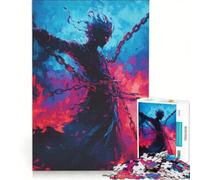 Puzzle de 1000 pièces pour Adultes, représentant Une Figure enchaînée dans Les Flammes, Jeu Relaxant, défi à relever, liste de souhaits avec Le Père Noël 50x75cm