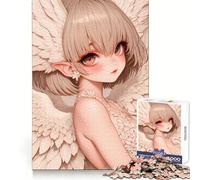 Puzzle de 1000 pièces pour Adultes représentant Une Fille-Ange aux Ailes Blanches, Style Anime, idéal pour l'entraînement de la mémoire, Un Loisir Silencieux et Une Pause gourmande (38x52cm)