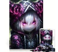 Puzzle de 1000 pièces pour Adultes représentant Une Fille d'anime à Capuche poilue Idéal pour développer Son Esprit analytique, se détendre et créer Un Joli Cadeau de Noël (38x52cm)