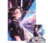 Puzzle de 1000 pièces pour adultes représentant une fille d'anime à la gare Idéal pour stimuler le cerveau se divertir en famille pendant les vacances à la maison et passer le temps À partir de 14 ans