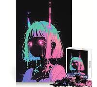 Puzzle de 1000 pièces pour Adultes représentant Une Fille d'anime aux Cheveux néon dégoulinants pour développer Son Esprit analytique se détendre et créer Un Cadeau de Noël Chaleureux et Confortable