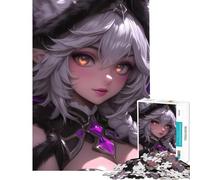 Puzzle de 1000 pièces pour Adultes représentant Une Fille d'anime avec des Accents Violets Jeu addictif pour cultiver la Patience défi Stimulant et Pratique Cadeau d'anniversaire (Dimensions 75x50cm)