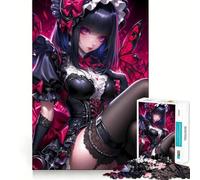 Puzzle de 1000 pièces pour Adultes représentant Une Fille d'anime avec des Ailes de Papillon Jeu de réflexion Stimulant,découpe Nette,alignement Parfait,activité Amusante en Famille Le Soir (50x75cm)