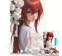 Puzzle de 1000 pièces pour Adultes, représentant Une Fille d'anime avec des Fleurs Blanches Waifu, Jouet Anti-Stress, décoration intérieure, Cadeau d'anniversaire et Cadeau Unique 38x26cm