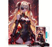 Puzzle de 1000 pièces pour Adultes représentant Une Fille d'anime avec Un Cache-œil Jeu de réflexion Stimulant,découpe Nette,alignement Parfait,activité Amusante en Famille Le Soir (38x26cm)