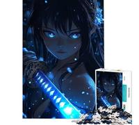 Puzzle de 1000 pièces pour Adultes représentant Une Fille d'anime avec Un Katana Bleu idéal pour Un Jeu éducatif et intellectuel Une activité Artistique ou Un Cadeau pour Toute la Famille (38x52cm)
