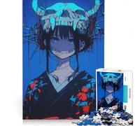 Puzzle de 1000 pièces pour Adultes, représentant Une Fille d'anime avec Un Masque de crâne Jeu Manuel pour entraîner Votre Cerveau et Vos Mains Chaque pièce est Unique 50x75cm