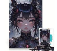Puzzle de 1000 pièces pour adultes représentant une fille d'anime avec une coiffe ornée Activité ludique et stimulante pour les esprits Pièces nettes et sans bavures Idéal pour se retrouver entre amis