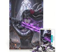 Puzzle de 1000 pièces pour Adultes, représentant Une Fille d'anime avec Une épée Jeu Manuel, activité Amusante à Faire à la Maison, Cadeau pour Femme 38x52cm