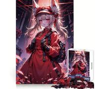 Puzzle de 1000 pièces pour Adultes représentant Une Fille d'anime en Tenue Rouge Découpé au Laser Idéal pour se détendre et s'amuser Pendant Les Moments de Joie de Noël (38x52cm)
