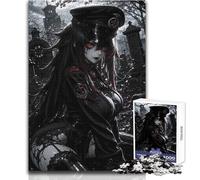 Puzzle de 1000 pièces pour adultes,représentant une fille d'anime en uniforme militaire Idéal pour des soirées jeux en famille,à la fois amusantes et originales Cadeau original et humoristique 38x26cm