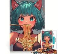 Puzzle de 1000 pièces pour Adultes représentant Une Fille d'anime Mangeant des Nouilles Activité ludique et stimulante,sans bavures et aux découpes nettes Idéal pour se retrouver Entre Amis (50x75cm)