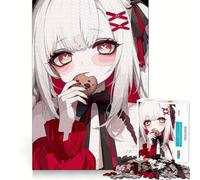 Puzzle de 1000 pièces pour Adultes représentant Une Fille d'anime Mangeant Un Biscuit Jeu de réflexion Stimulant,découpe Nette,alignement Parfait,activité Amusante en Famille Le Soir (50x75cm)