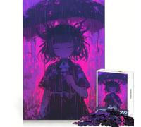 Puzzle de 1000 pièces pour Adultes représentant Une Fille d'anime sous la Pluie dans Un cimetière Exercice Mental, Loisir agréable, découpe précise, Cadeau d'anniversaire (38x26cm)