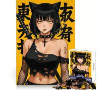 Puzzle de 1000 pièces pour Adultes représentant Une Fille Gothique Sexy avec Katana, idéal pour Les Jeux et Les Relations familiales Bords Lisses, présentation Artistique 38x26cm