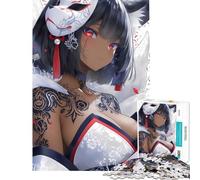 Puzzle de 1000 pièces pour Adultes représentant Une Fille renarde tatouée idéal pour s'amuser à la Maison améliorer sa mémoire et Lutter Contre Le Stress À partir de 14 Ans (38x26cm)