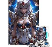 Puzzle de 1000 pièces pour Adultes représentant Une guerrière aux Cheveux Blancs d'inspiration Anime Idéal comme Cadeau d'anniversaire ou de Noël pour Les Femmes Jeu de Puzzle à Monter soi-même