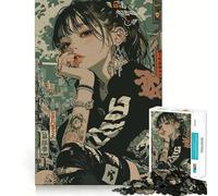 Puzzle de 1000 pièces pour Adultes représentant Une Jeune Fille d'anime en Milieu Urbain Jeu Amusant grâce à Une Technologie de découpe Laser avancée Un défi Stimulant pour Passer Le Temps 38x52cm