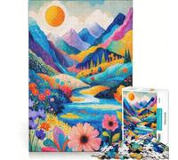 Puzzle de 1000 pièces pour Adultes représentant Une Magnifique vallée de Montagne Jeu éducatif défi de Vitesse Manuelle idéal comme Cadeau pour Toute la Famille 38x52cm