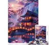 Puzzle de 1000 pièces pour Adultes représentant Une Maison de Jardin Japonaise Une décoration Murale et Un Jeu créatif Idéal pour renforcer Les Liens d'amitié Entre Couples Dimensions 38x52cm