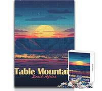 Puzzle de 1000 pièces pour Adultes, représentant Une Montagne d'Afrique du Sud, Un Paysage Stimulant et Amusant, idéal pour Les Jeux en Famille ou comme Cadeau de Noël Secret Dimensions : 38x26cm