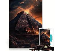 Puzzle de 1000 pièces pour Adultes représentant Une Pyramide Maya Mystique Un Jeu apaisant et Stimulant pour l'esprit (50x75cm) Un Cadeau Exceptionnel !