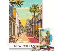 Puzzle de 1000 pièces pour Adultes représentant Une scène de Rue de la Nouvelle-Orléans Casse-tête apaisant et Relaxant pour Les vœux du Père Noël (38x26cm)