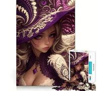 Puzzle de 1000 pièces pour Adultes représentant Une sorcière aux Yeux Violets (Style Anime), idéal pour développer la mémoire, se détendre à la Maison, Bords Nets et Cadeau élégant (50x75cm)