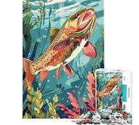 Puzzle de 1000 pièces pour Adultes représentant Une Truite dans Un Monde sous-Marin Jeu éducatif et Stimulant Difficile et interactif à partir de 14 Ans 50x75cm