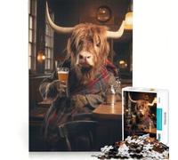 Puzzle de 1000 pièces pour Adultes représentant Une Vache des Highlands écossaises Jeu Manuel et Amusant à Faire à la Maison idéal comme Cadeau pour Toute la Famille 38x26cm