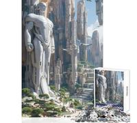 Puzzle de 1000 pièces pour Adultes représentant Une Ville construite par Une IA Jeu Anti-Stress idéal comme Cadeau d'anniversaire ou pour s'amuser à la Maison Dimensions 50x75cm