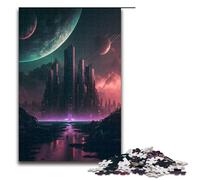 Puzzle de 1000 pièces pour Adultes représentant Une Ville futuriste à Construire soi même Un pour Noël pour Les Adolescents de 14 Ans et Plus Dimensions 75 x 50 cm