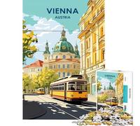 Puzzle de 1000 pièces pour Adultes représentant Vienne (Autriche) avec Un Tramway Activités Amusantes à la Maison et en Famille Jeu Anti-Stress pour Les 14 Ans et Plus Dimensions : 38x26cm