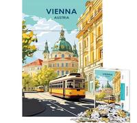 Puzzle de 1000 pièces pour Adultes représentant Vienne (Autriche) avec Un Tramway idéal pour Un Anniversaire ou Noël activités familiales et Jeux de Construction à partir de 14 Ans (50x75cm)