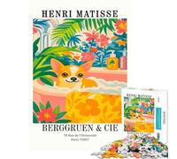 Puzzle de 1000 pièces pour Adultes Reproduction d'art d'Henri Matisse représentant Un Chien dans Une Baignoire Puzzle de 1000 pièces pour la décoration intérieure Jouet éducatif et Anti-Stress Cadeau